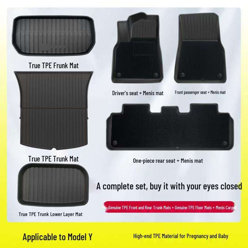 Tapis de sol TPE Haut de gamme pour Tesla Model Y/3 - Accessoires Auto Personnalisés