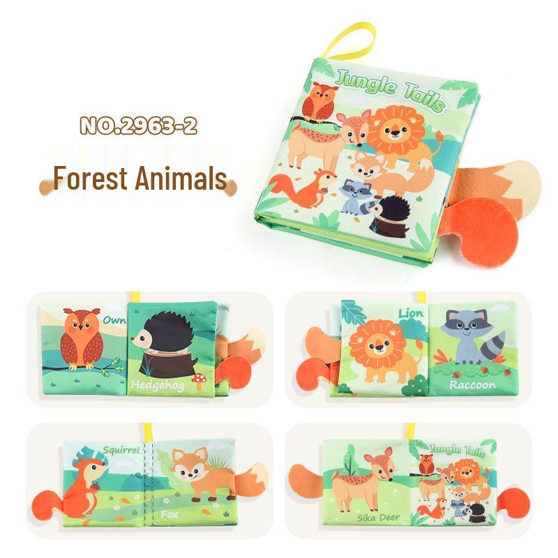 

Морские животные Детская тканевая книга: Игрушка для раннего развития, устойчивая к разрывам, для множественного познания