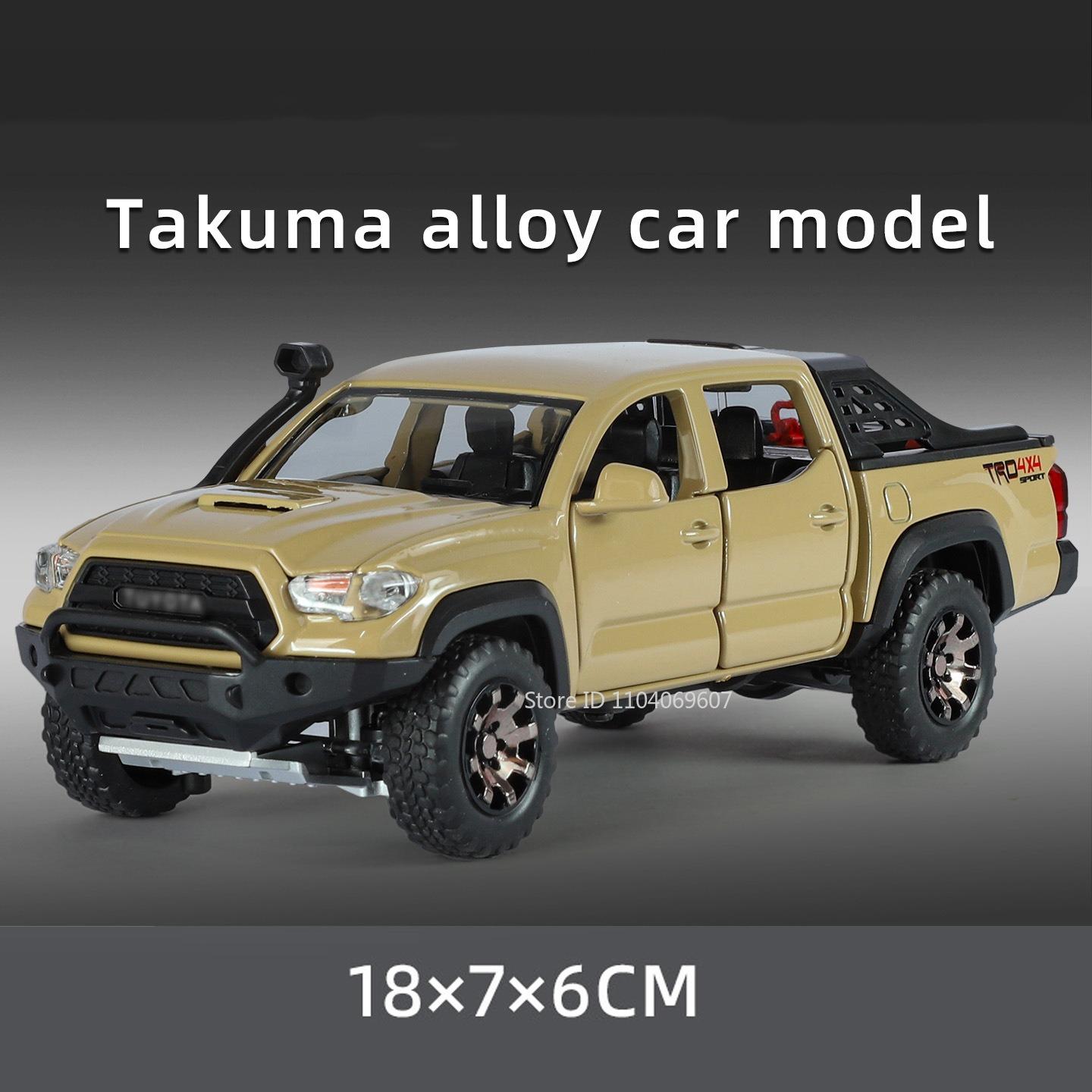 1:32 Tacoma Hilux Modell Spielzeug Geländefahrzeuge Legierung Druckguss Sound Licht Türen Öffnen Rückzieher Stoßdämpfung Für Kinder Geschenke