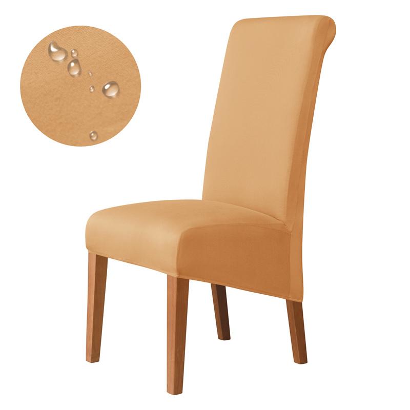 Solid Color Chair Cover Elastic Xl Size Dining Chair Covers Long Back Seat Cover All-Season Protector Cover For Living Room