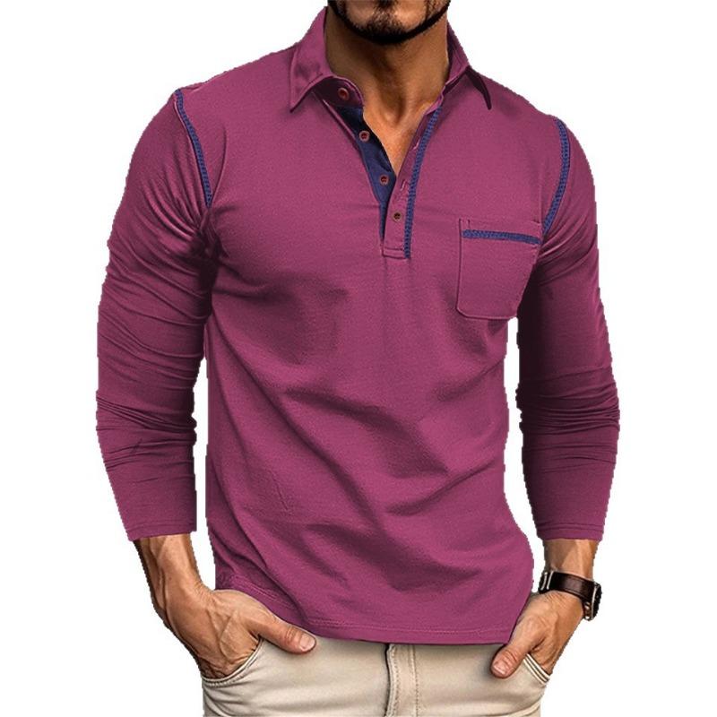 2025 Autumn and Winter Fashion New Long-sleeved Lapel Casual Versatile T-shirt for Men