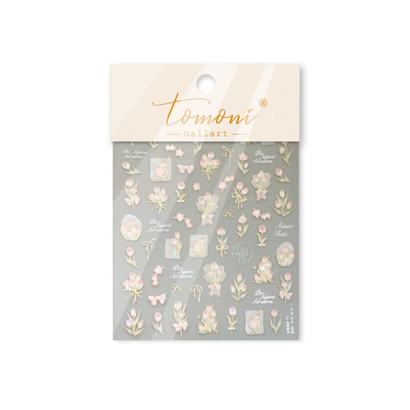 Spring Romance Tulip Nail Stickers: Hot Stamping Manicure Collection