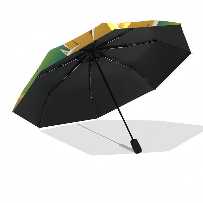 1pc Dragon Ball Z Goku Automatic Opening/Closing Outdoor Umbrella - Portable 3-Fold Design with Iron Frame - Outdoor for Fans, Travelers, Daily U