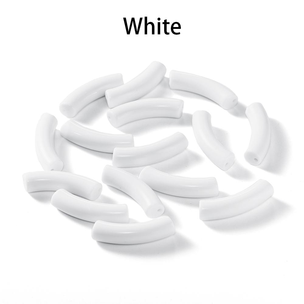 10pcs/lot 10*33mm Acrylic Beads Curved Tube Multicolor Loose Spacer Beads For Necklace Bracelets DIY Jewelry Making Accessories