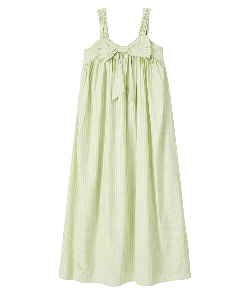 Salon De Yon Ribbon Point Sleeveless Long Dress_ Green