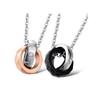 European & American Fashion 6MM Rhombus Rhinestone Interlocking Couple Necklace - Valentine's Day Gift for Women