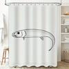 Bathroom Shower Curtain with Modern Fish Graphic White Waterproof Fabric Shampoo Washcloth Set for Home Decor In Bathrooms Batht