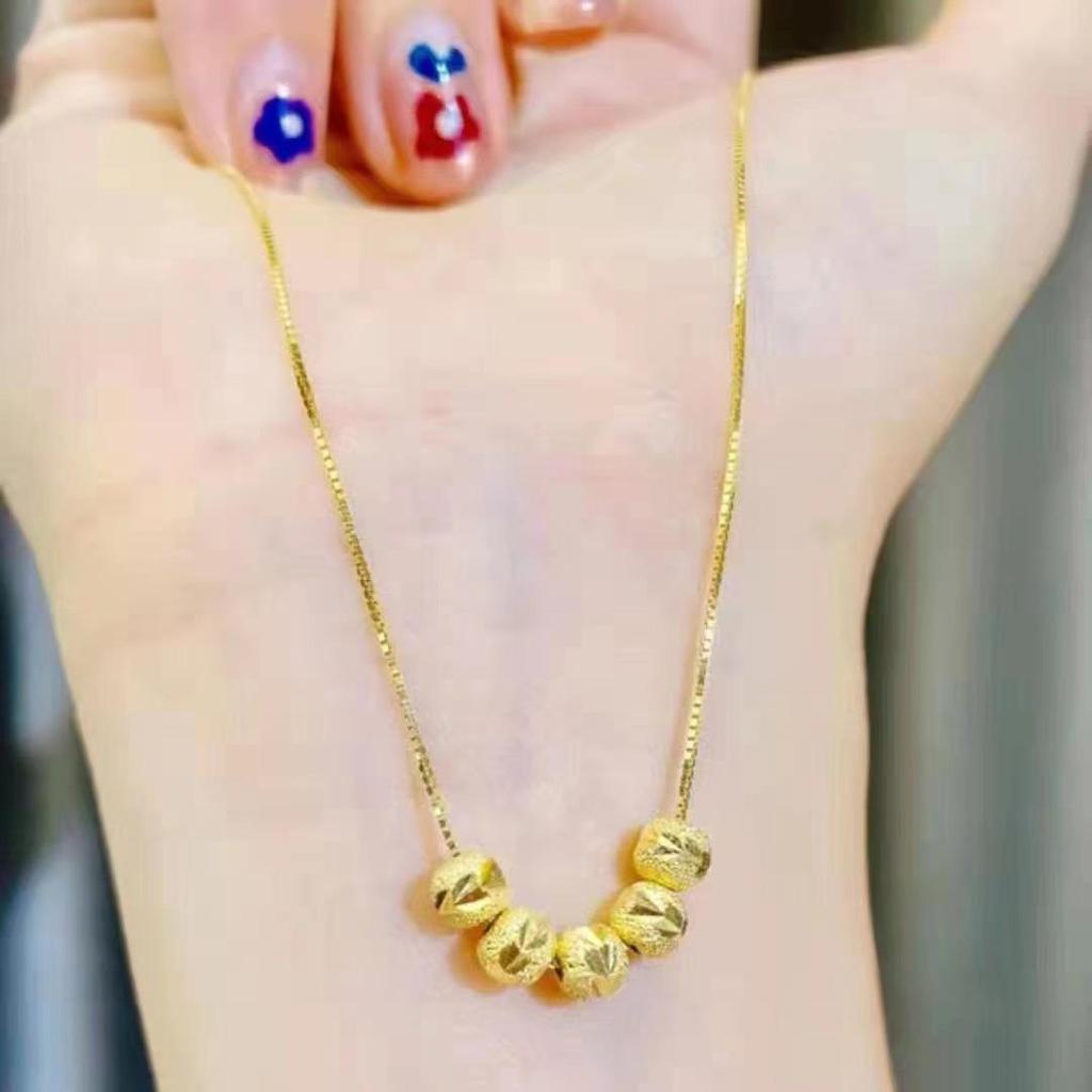 Lucky Bag Hetian Jade Titanium Steel Women's Necklace - Light Luxury Pendant Clavicle Chain, Simple Ins Choker.