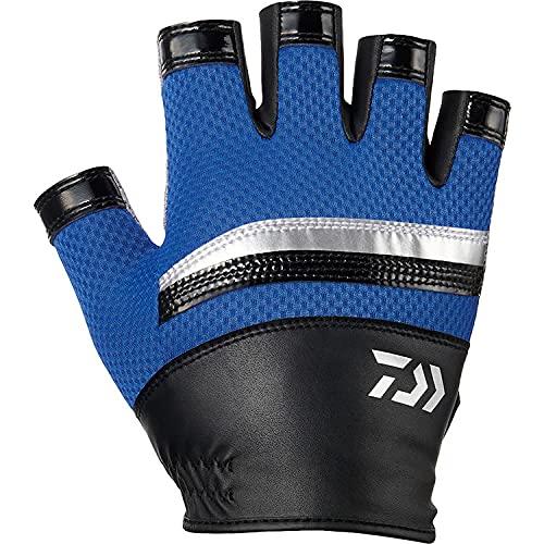 Daiwa Nanofront R Mesh Cool Gloves, 5-Piece Cut, Blue-Black, Size M (DG-3121)