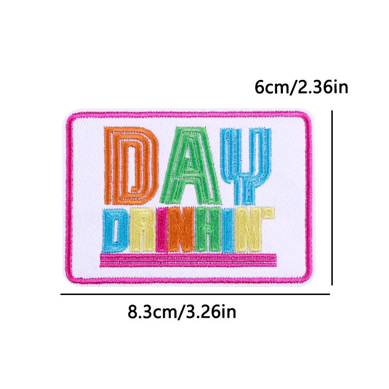 Hats Jeans Sew /Ironing Patch Square Cartoon Letter /Slogan Embroidered Diy Iron On Patches For Clothing Backpack Jackets Badges 