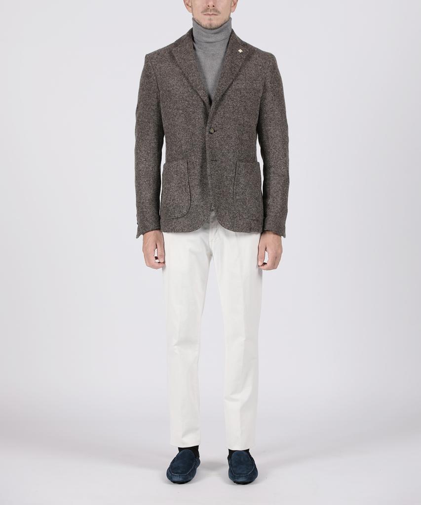 Panicale Brown Boucle Wool Blend Jacket