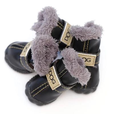 Warme Hunde-Winterstiefel Wasserdicht Rutschfest Leder Welpen Pfotenschutz Stiefelchen für Schnee/Eis Pflaster Outdoor Laufschuhe