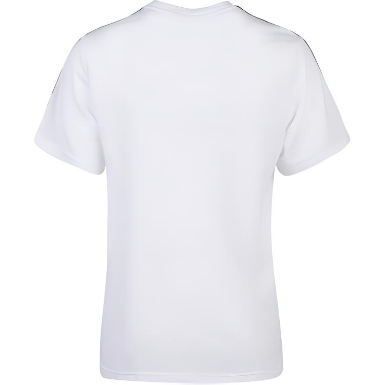 Adidas Ss Tee Tape Logo Print Round Neck Comfortable Short Sleeve T-Shirt Women Tops White FJ6885