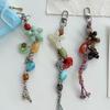 Vibrant Resin Flower Bead Keychain Phone Lanyard with Retro Charm Hanging Accessory for Phone Bag Gift Idea