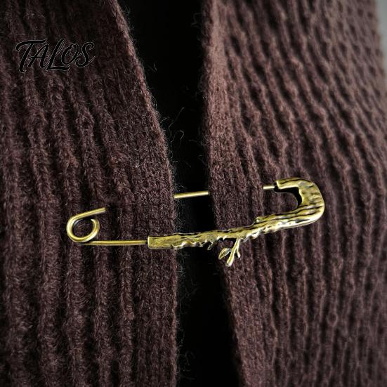 Coats Decorative Pin Vintage Bronze Safety Pin, Large Feather Bird Leaf Flower Lapel Elegant Men Women Brooch for Coats, Jackets, Hats, Bags Design
