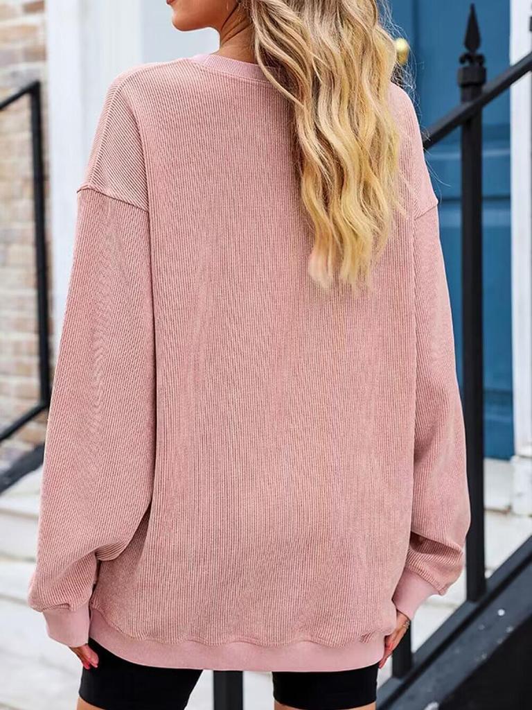 2025 European & American Casual Crew Neck Long-sleeved Pullover Sweatshirt - Autumn/Winter Fashion