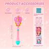 Magic Wand Bubble Machine with Solution for Boys and Girls Toy Bubble Blower With Princess & Fairy Stick Electric Bubble Machine