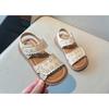 Korean Style Hollow Floral Princess Sandals, Summer Open Toe Leather Shoes for Baby Girls