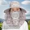 Wide-brimmed Picking Tea Hat Floral Neck Protection Hat Sunshade Shawl Cap  Spring / Summer
