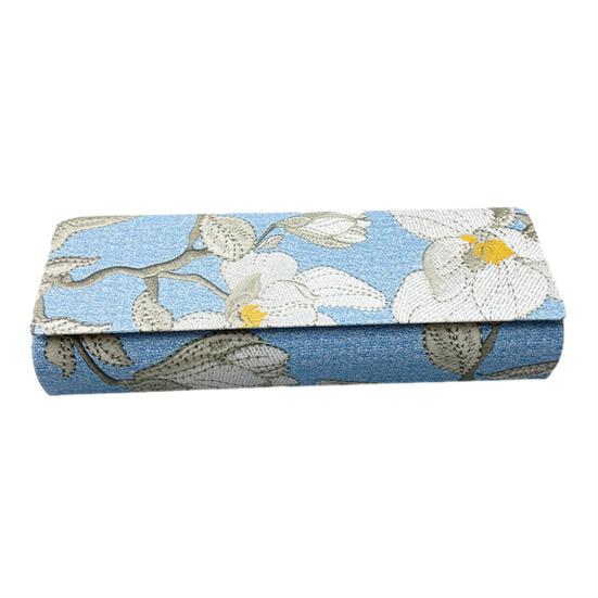 Daily Eyeglass Storage Organizer Magnetic Glasses Case, with Closure, Embroidered Hard Shell Portable Reading Box for Sunglasses And Myopia Spectacle