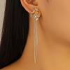 Luxury Flower Diamond Tassel Long Earrings: Elegant Alloy Leaf Design