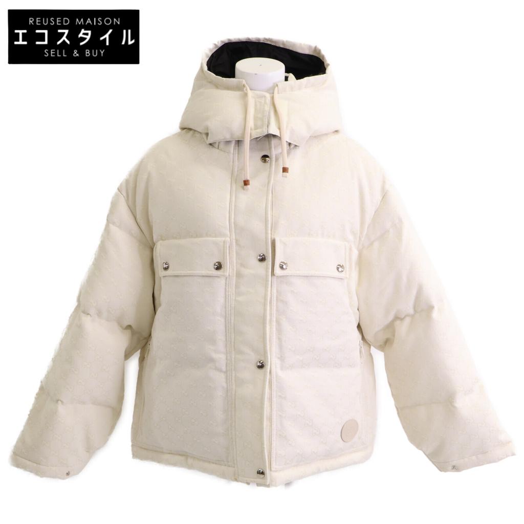Gucci [Domestic Regular] 774871 GG Cotton Canvas Hooded Jacket 40 whiteUsed