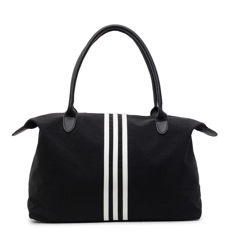 2025 Women's Sporty Korean Striped Minimalist Tote Bag - Large Capacity, Versatile for Travel & Casual Use