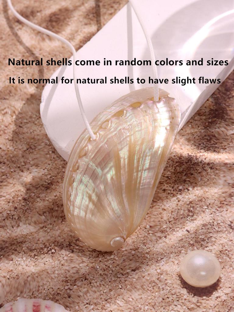 Overdreven Natuurlijke Schelp Sleutelbeen Ketting Bedel Ketting Touw Ketting Y2K Zomer Strand Vakantie Bedels Sieraden Voor Vrouwen