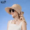 8459 vår- och sommarmodehatt dam utomhus stor brätte solskydd visir sjal med hästsvanshål bucket hat