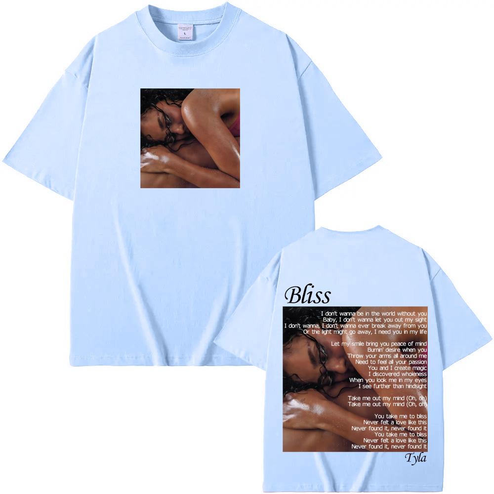 Tyla - Bliss Retro Tričko Grafický potisk Hip Hop 100% bavlna Tričko Krátký rukáv Módní tričko Dámské oblečení Vysoká kvalita