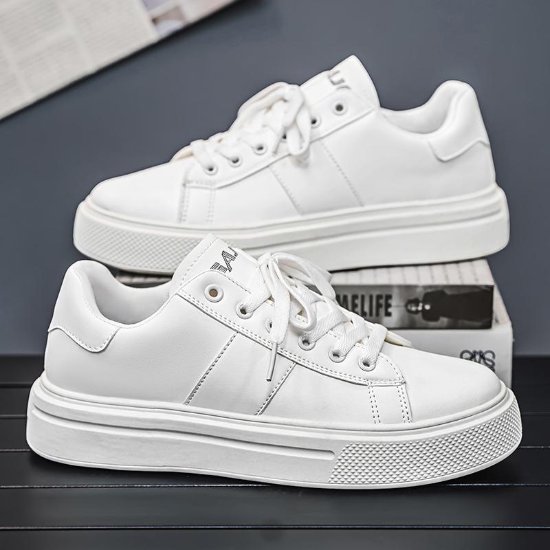 

Осенние универсальные кеды для мужчин Простые кеды на толстой подошве для мужчин Нишевые и универсальные спортивные и для отдыха Мужские белые кеды 44