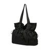 Large Capacity Pleated Shoulder Bag - Simple and Fashionable Tote for College Students and Women