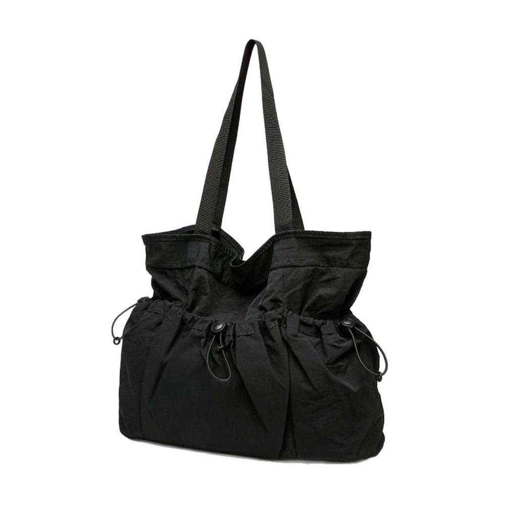 Large Capacity Pleated Shoulder Bag - Simple and Fashionable Tote for College Students and Women