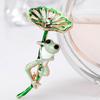 Lovely Drop Enamel Frog Brooch Pins Women Alloy Animal Breastpin Suits Dress Banquet Accessories Gift