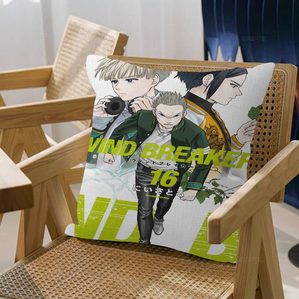 Japanese Anime Wind Breaker Cushion Cover Pillow Cover Decor Pillowcase Printed Cushion Case For Couch
