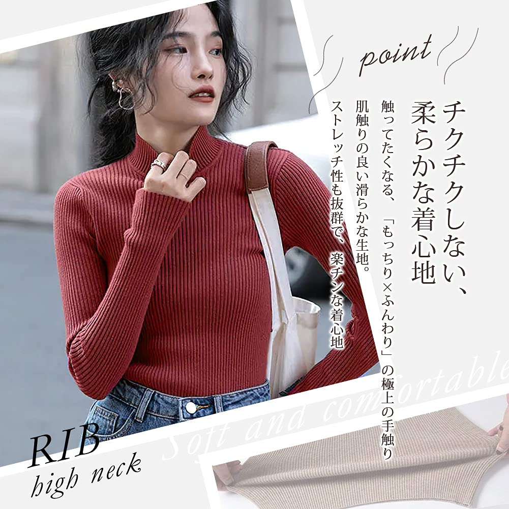 PALAME Rib Knit Lightweight ribbed material makes it perfect for layering in fall and Highly stretchy and knit Available in 8 colors Women's Sweater.