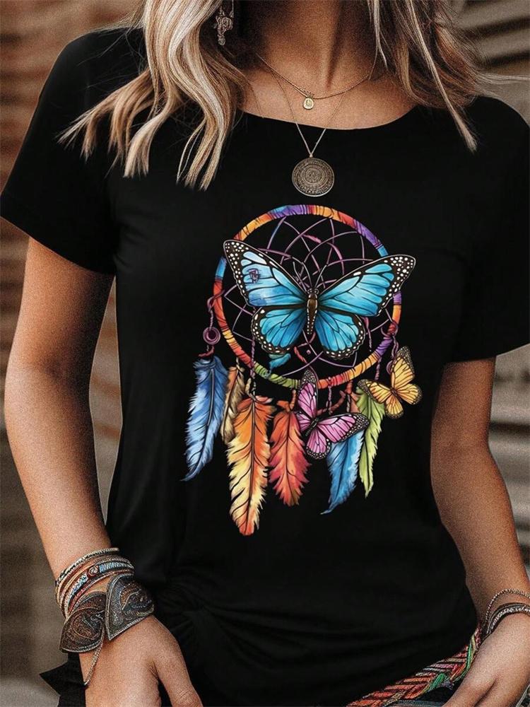 

Summer Printed Womens Oneck Tshirt Daily Casual Womens Shortsleeved Top Outdoor Street Fashion Tshirt Shirts for Women S