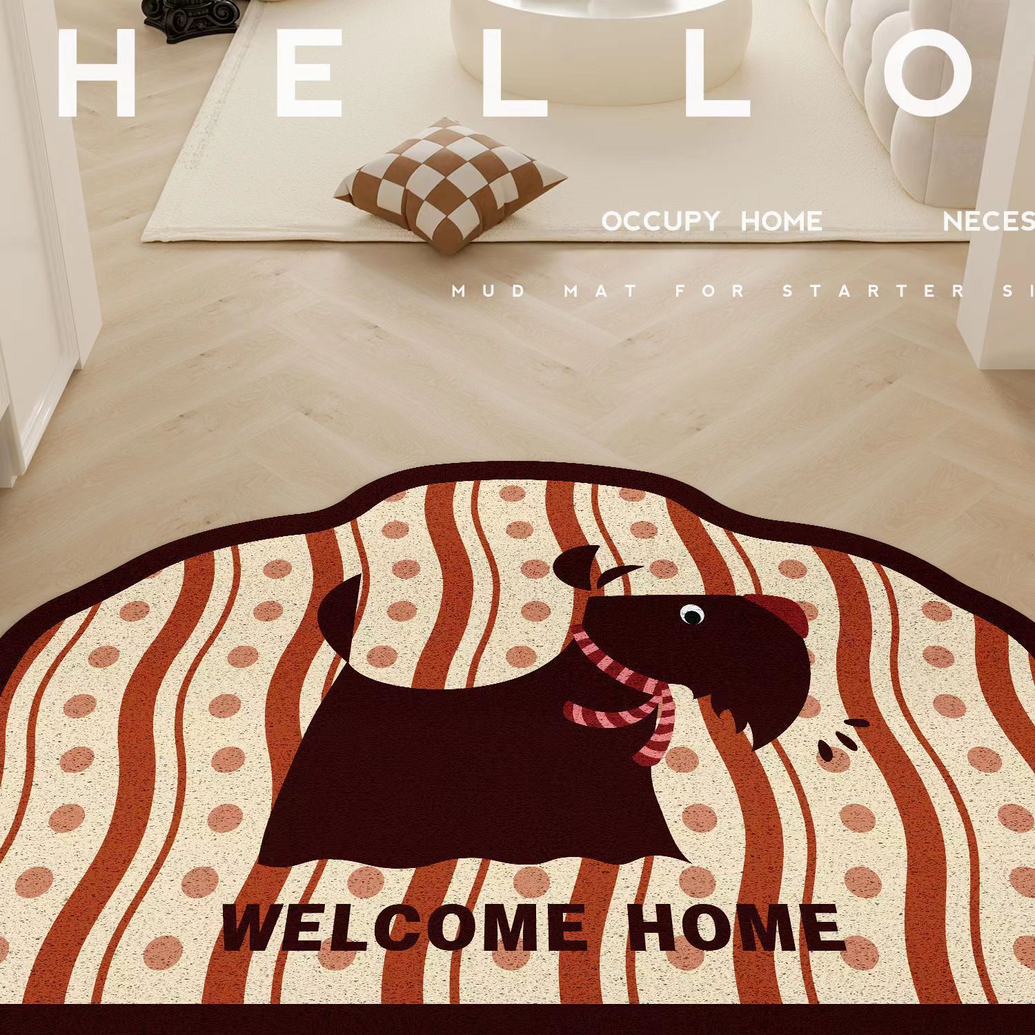 

Персонализированный коврик для кошек и собак, пылезащитный коврик для входной двери, шелковое кольцо, коврик для ног, устойчивый к истиранию, противоскользящий коврик для входной двери 40 * 60cm [Thin Crystal Fleece]