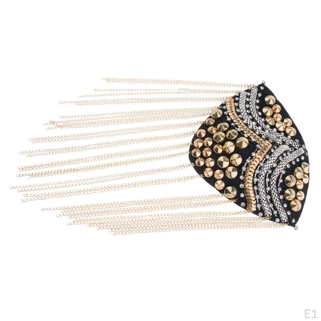 Fringe Rivet Tassel Epaulet Shoulder Boards Badge Costume