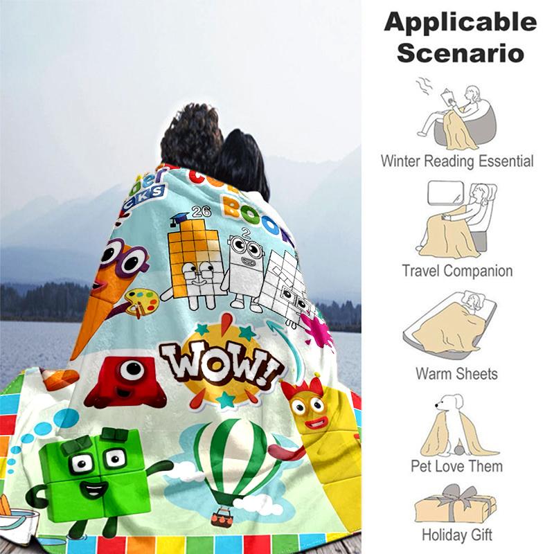 1pc Blanket Numberblocks7 Print Design, Lightweight Blanket for Sofa, Bed- Soft &Warm, Gift for All Seasons like Christmas, Halloween