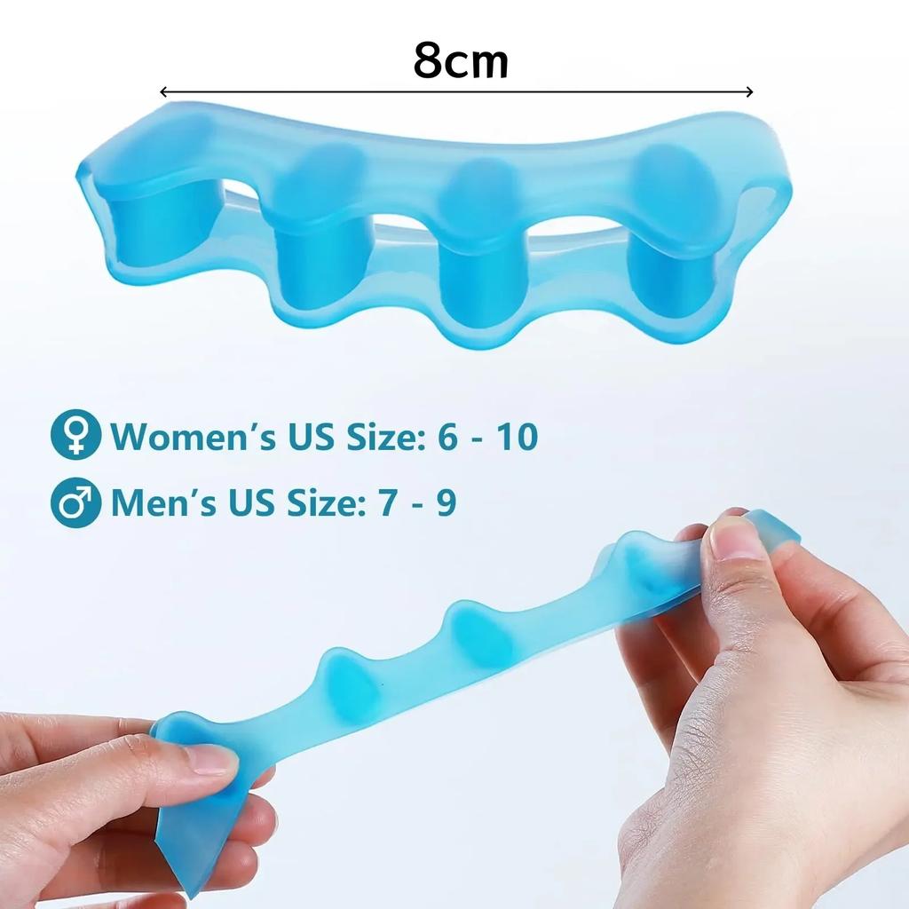 2pair Toe Separator Correct Foot and Bunion Pain Thumb Divider Silicone Toe Straightener for Overlapping Toes Foot Care Tools
