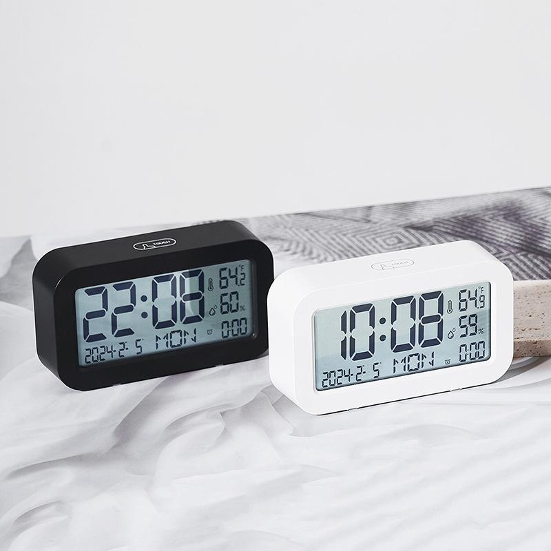 Multifunction LCD Alarm Clock Student Clock Simple Touch Luminous Clock Fashionable Desktop Clock 801Y02