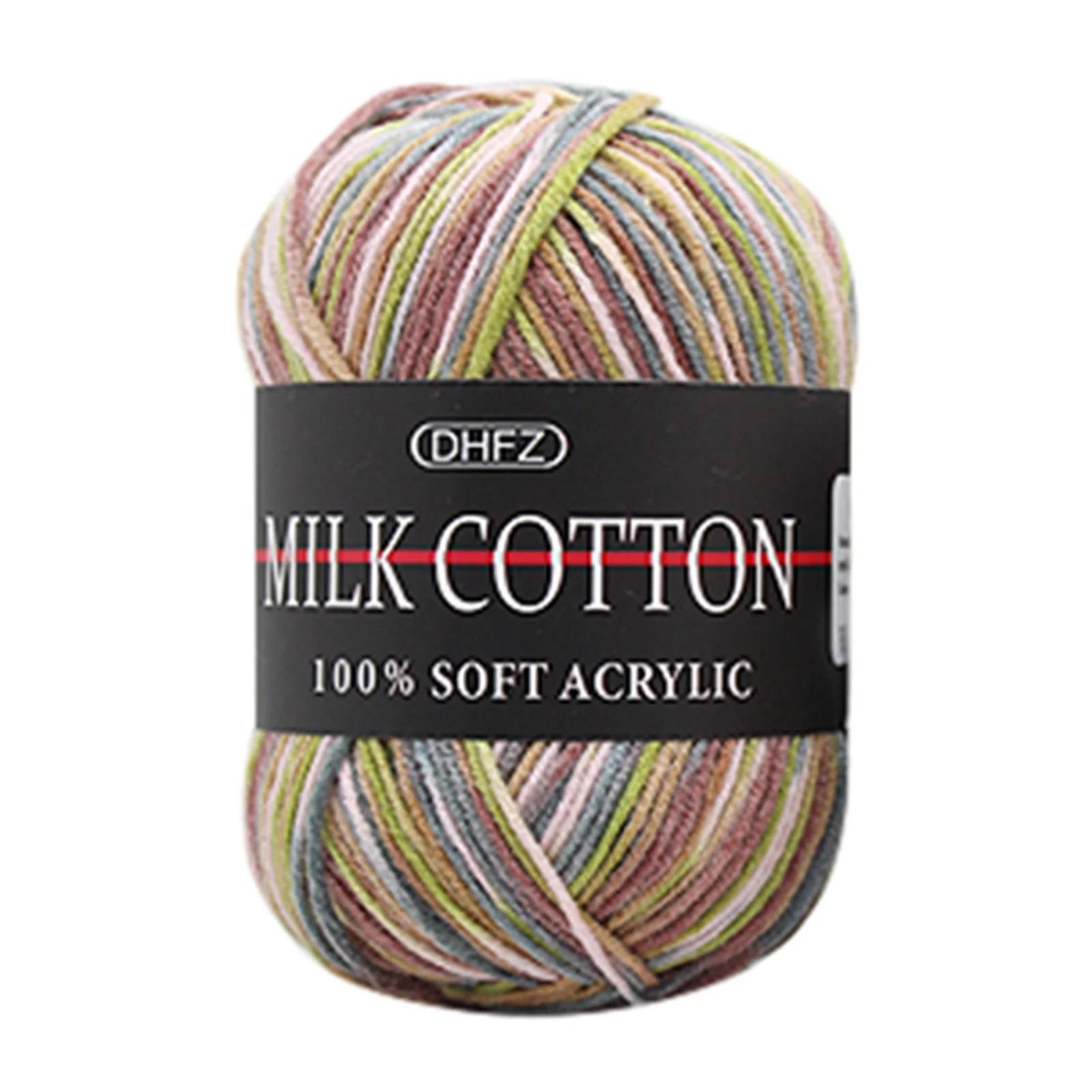 Milk Cotton Yarn 100 Percent Soft Acrylic Gradient Yarn Suitable for Knitting Crochet and Craft Projects with Smooth Texture and Durable Quality One Size