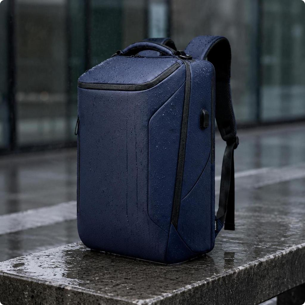 Travel Laptop Backpack USB Charging Business Lightweight Bag for Men, Office Black