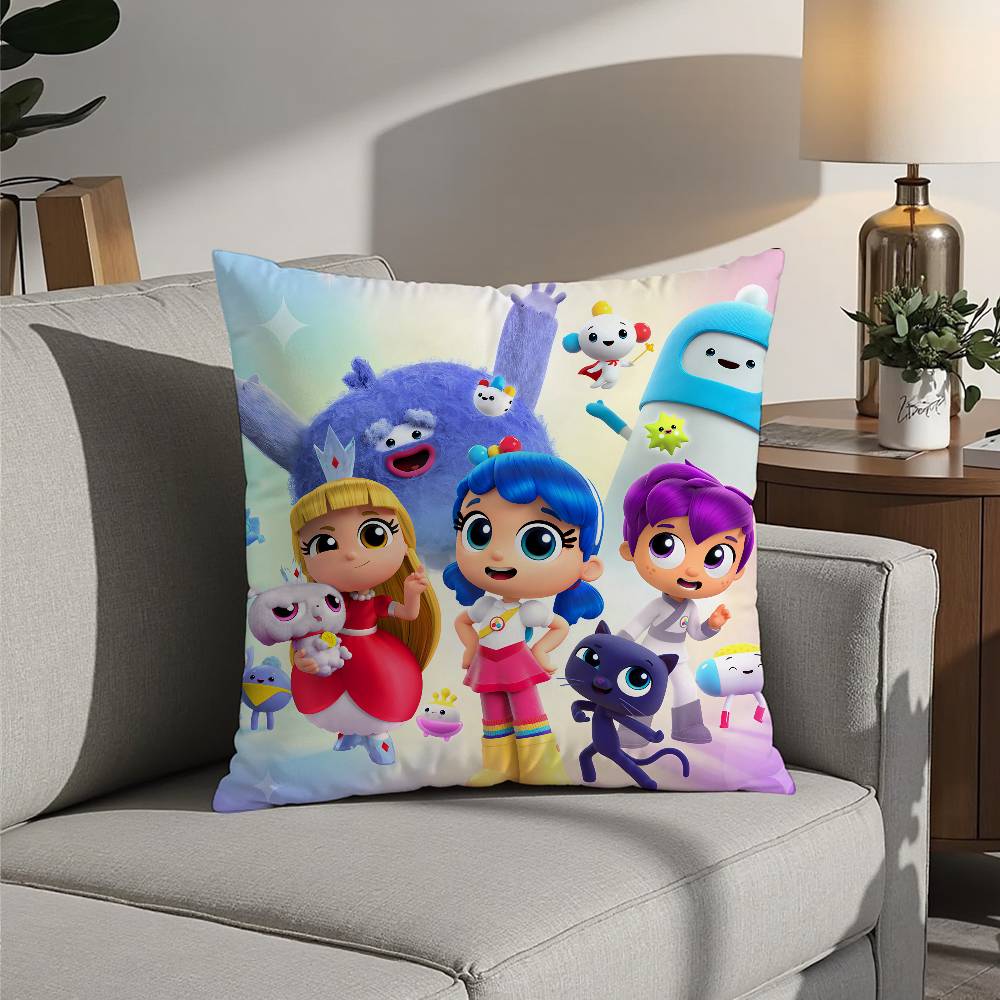 Husa de pernă T-True And The R-Rainbow Kingdom Pătrat Imprimată pe Ambele Părți Husa Pernă pentru Canapea Decor Cameră de Pat Acasă Cadou