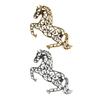 1/2 Pcs Broche Animal Année du Cheval Design Creux Strass Étincelants Épingle à Vêtements Accessoires Vêtements