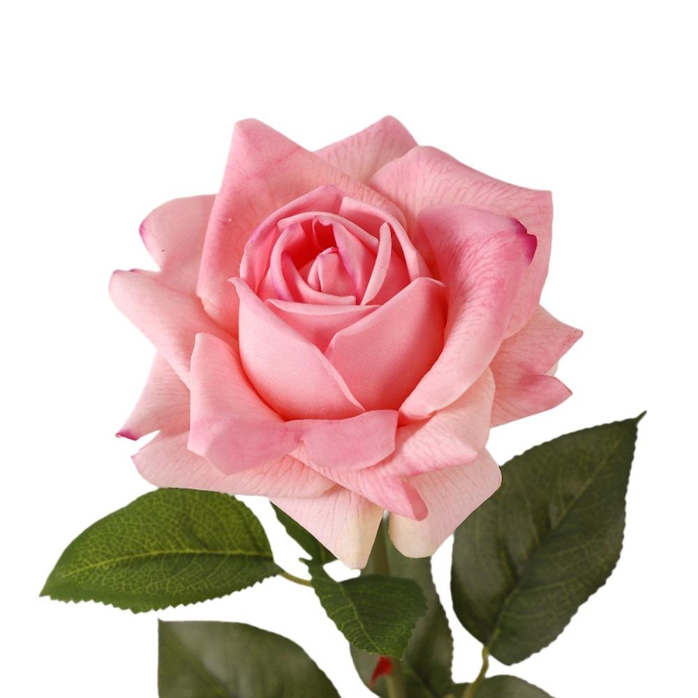 Real Touch Artificial Rose Flower Handmade Realistic Simulation Big Rose Artificial Luxury Faux Rose Branch