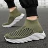 Large Size Summer Breathable High-top Fly-woven Shoes Men's New Running Soft-soled Casual Mesh Sports Trendy Shoes