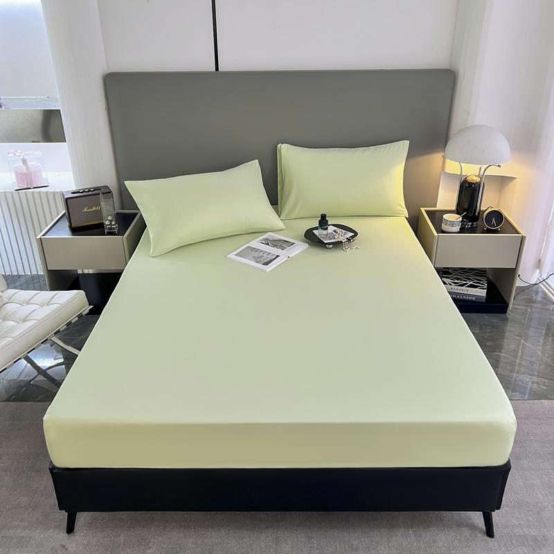 A 3-Piece Solid-Color Bed Cover And Pillowcase Set, Including 1 Bed Cover +2 Pillowcases (Without Cores), Machine Washable