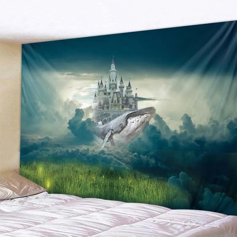 Printed Tapestry Fantasy Starry Sky Tree Landscape Wall Hanging Living Room Bedroom Background  Beautiful